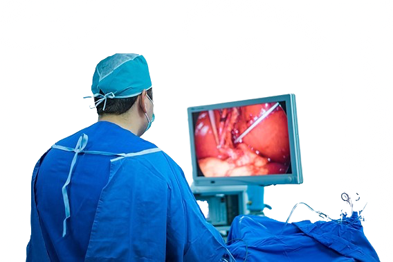GI Surgeons Monitoring Laparoscopic Operation