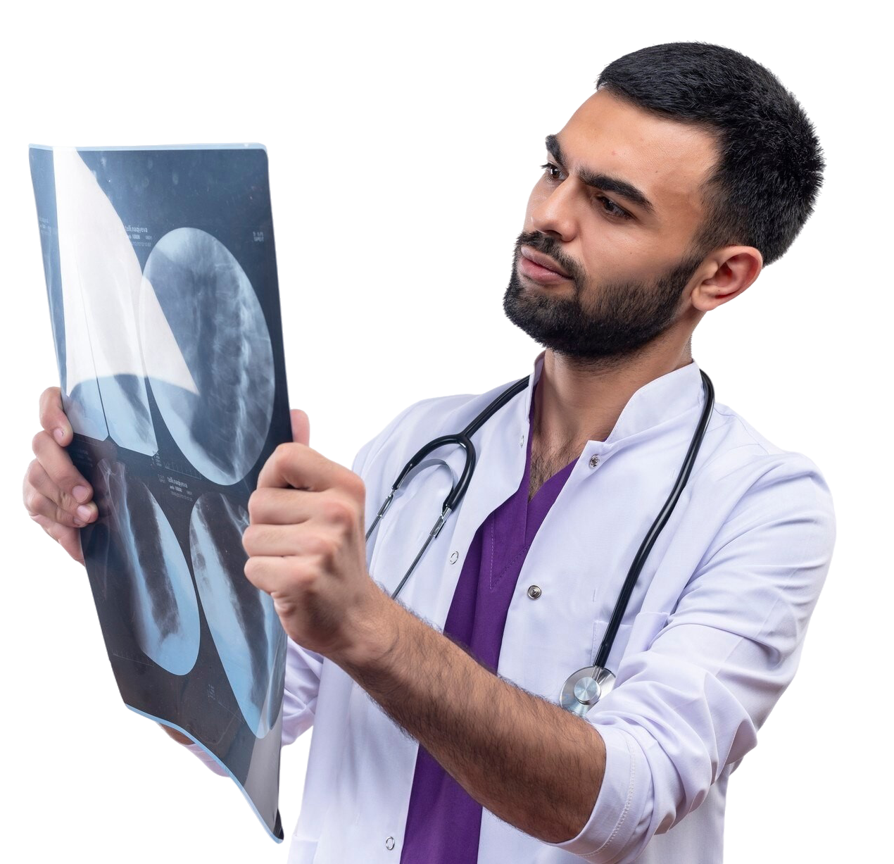 Pulmonologist Reviewing Chest X-Ray