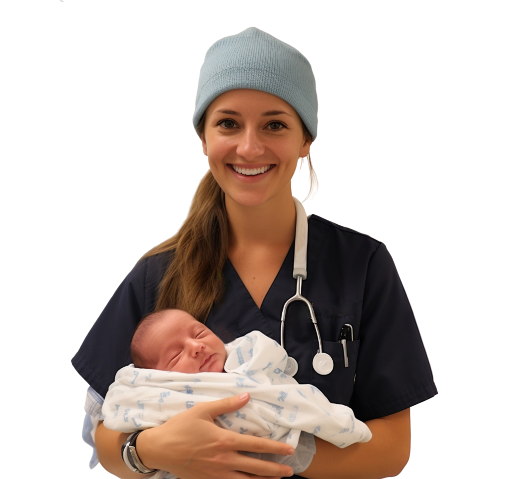 Pediatric Nurse Caring for Baby